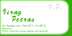 virag petras business card